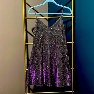 Sparkly iridescent-like purple dress